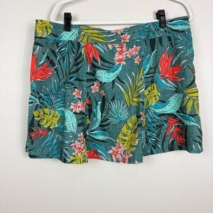 Ripskirt Hawaii Mini Skirt - Green and Red Floral